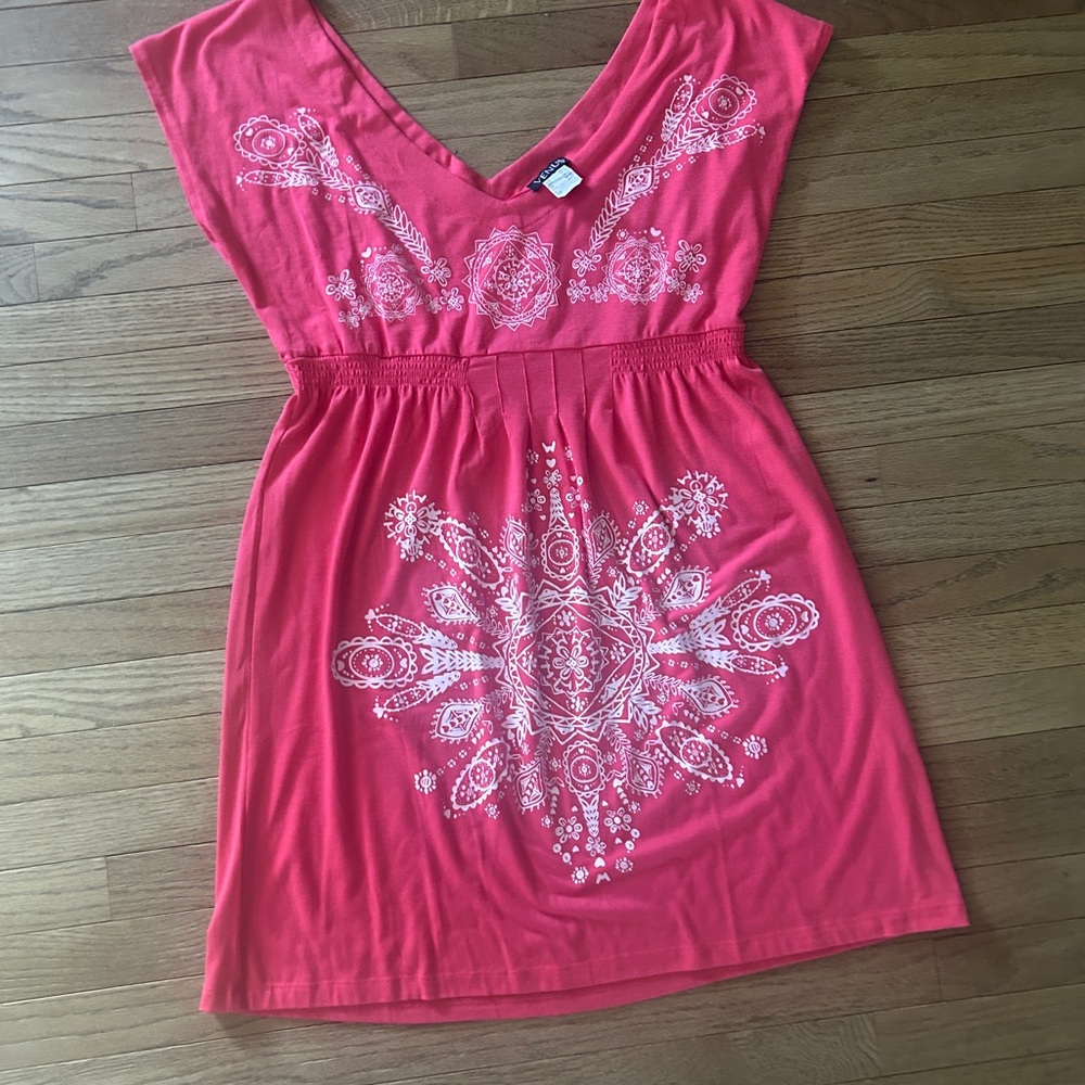 VENUS Pink dress with White Pattern
